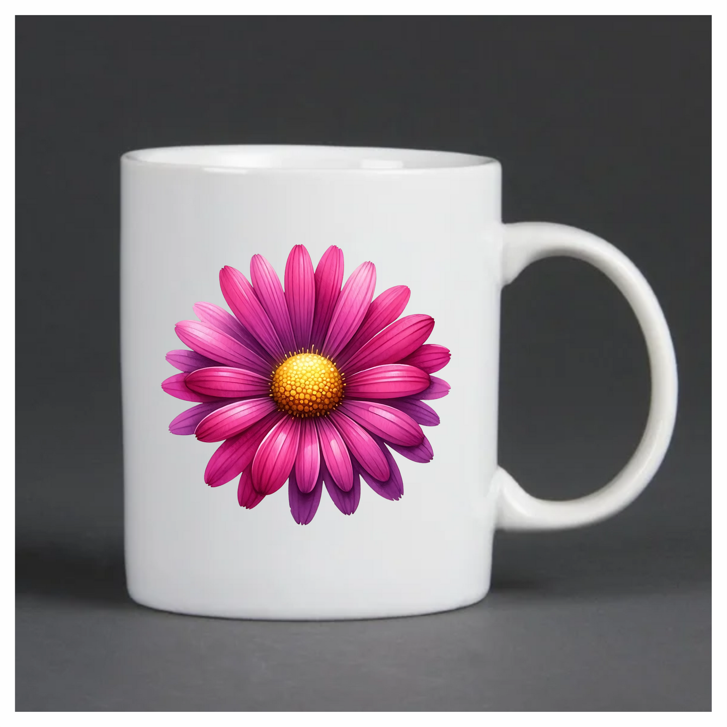 Pink Daisy Yellow Center Flower Vinyl Sticker Decal