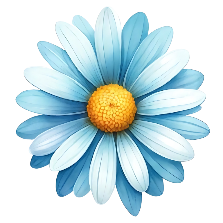 Blue White Daisy Flower Closeup Vinyl Sticker Decal
