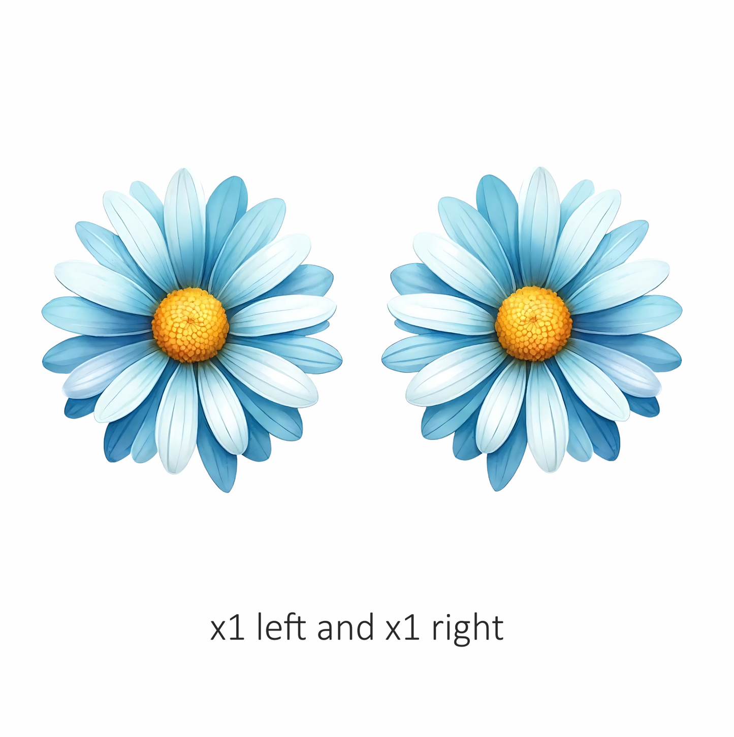 Blue White Daisy Flower Closeup Vinyl Sticker Decal