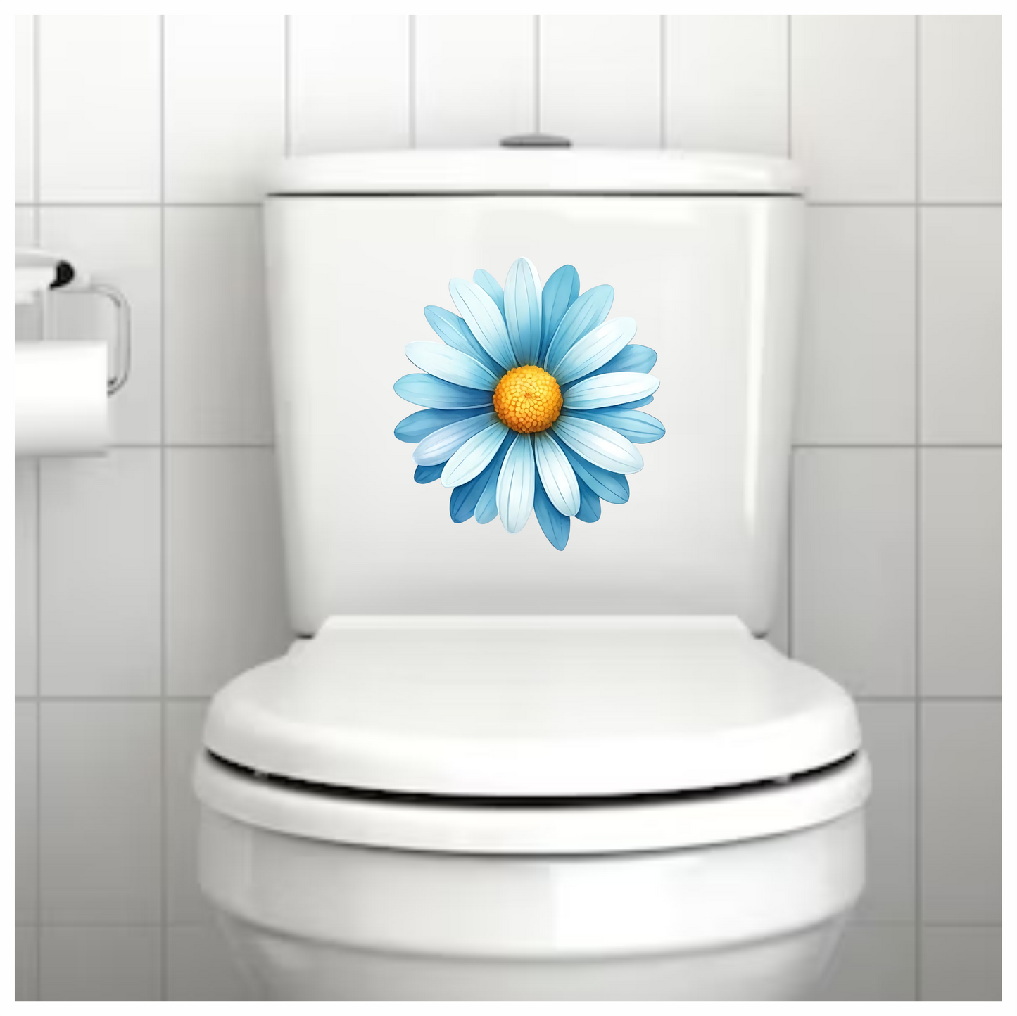 Blue White Daisy Flower Closeup Vinyl Sticker Decal