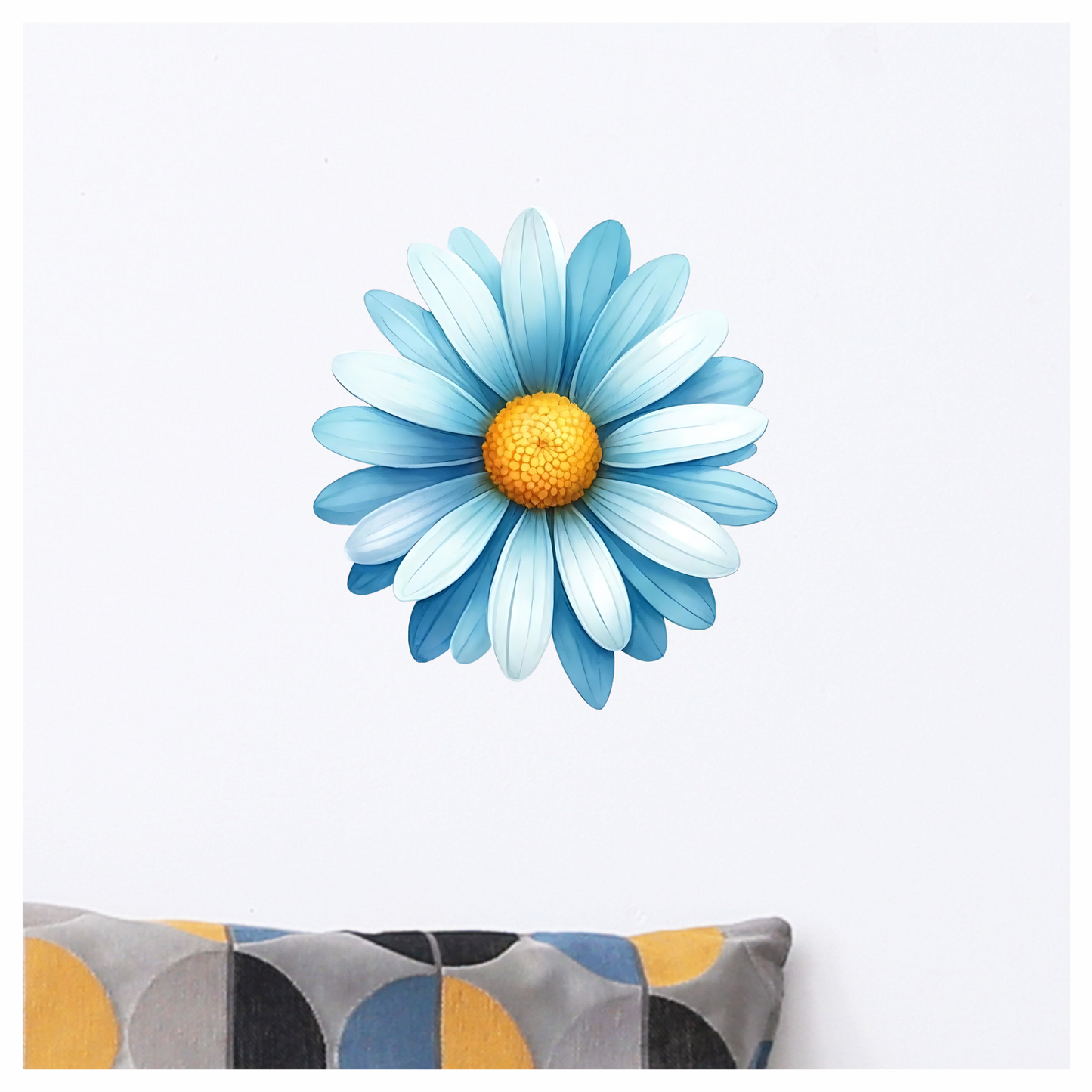 Blue White Daisy Flower Closeup Vinyl Sticker Decal