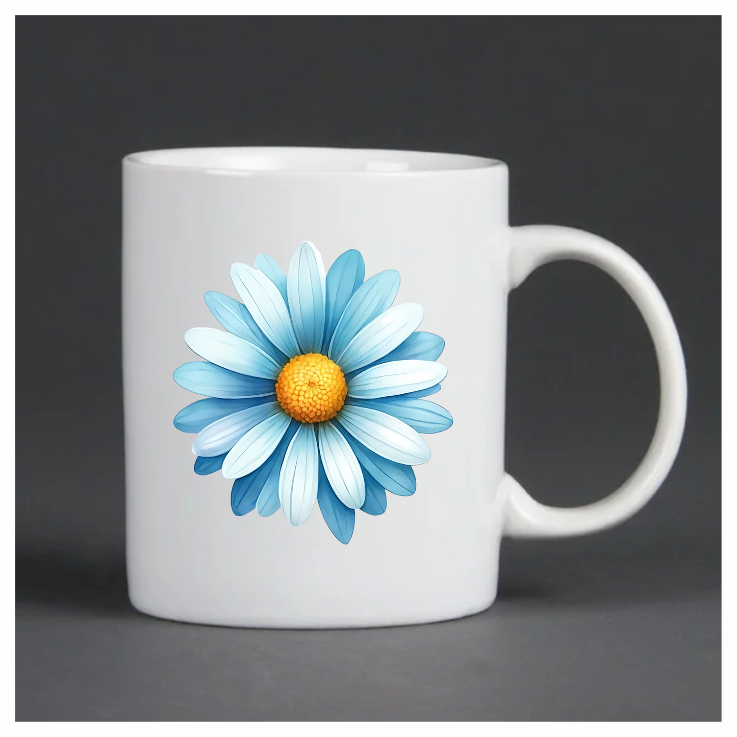 Blue White Daisy Flower Closeup Vinyl Sticker Decal