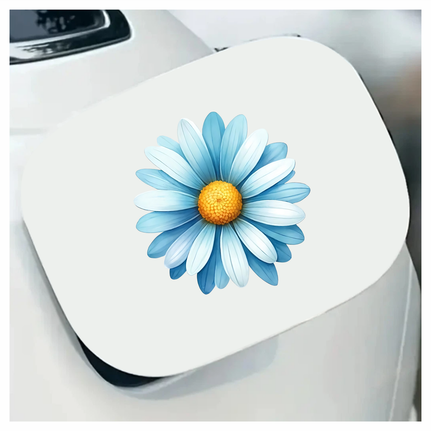 Blue White Daisy Flower Closeup Vinyl Sticker Decal