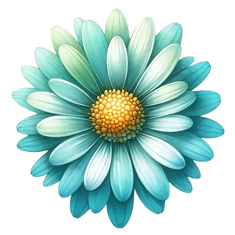 Blue Flower Yellow Center Nature Vinyl Sticker Decal