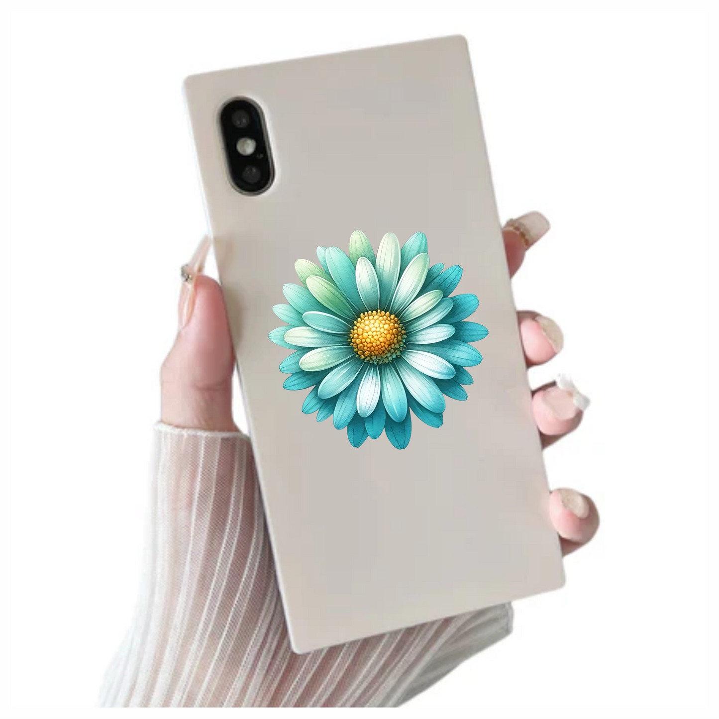 Blue Flower Yellow Center Nature Vinyl Sticker Decal