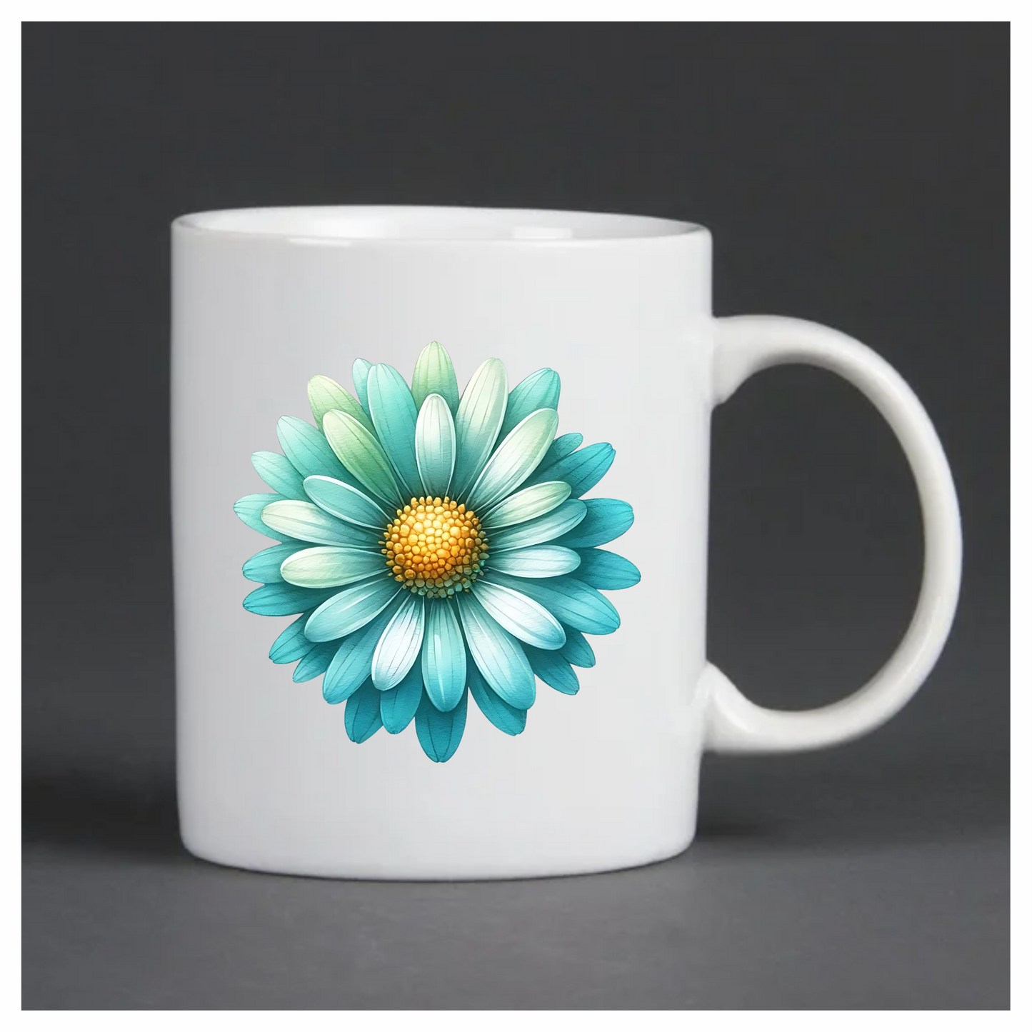 Blue Flower Yellow Center Nature Vinyl Sticker Decal