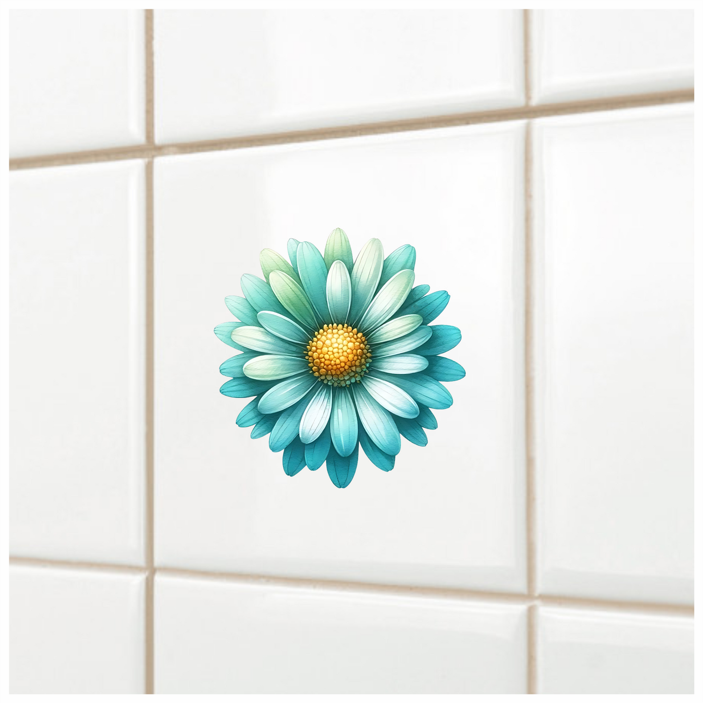 Blue Flower Yellow Center Nature Vinyl Sticker Decal