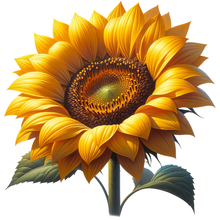 Sunflower Yellow Bright Green Leaves Vinyl Sticker Decal