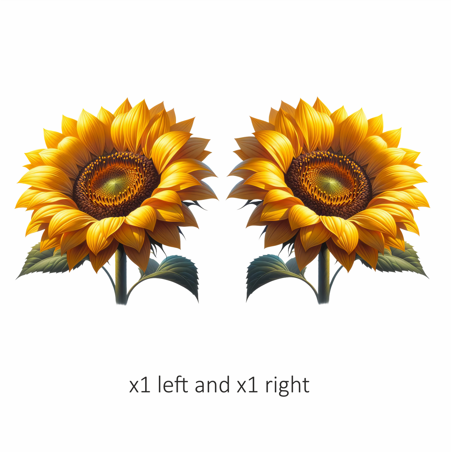 Sunflower Yellow Bright Green Leaves Vinyl Sticker Decal