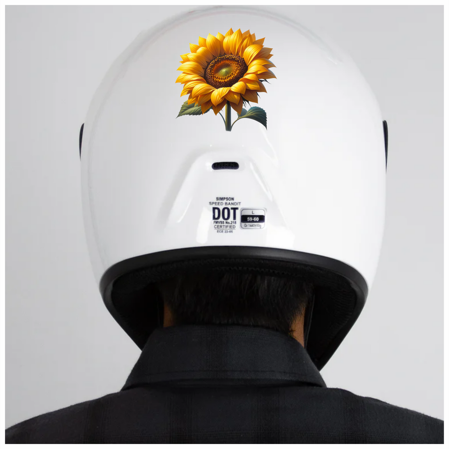 Sunflower Yellow Bright Green Leaves Vinyl Sticker Decal