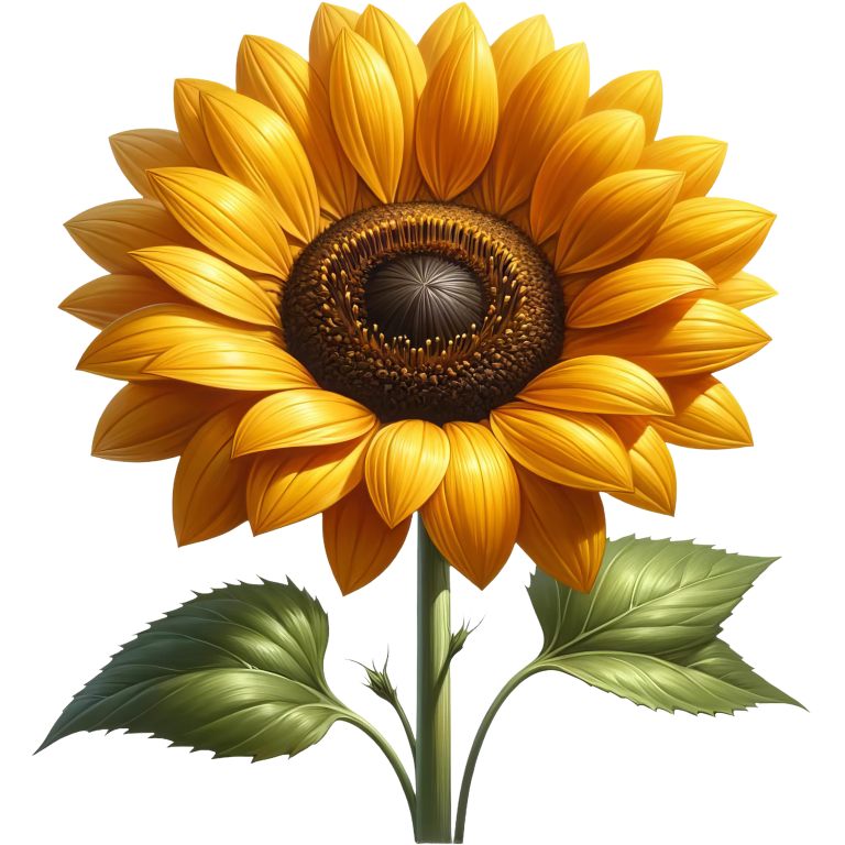 Yellow Sunflower Green Leaves Nature Plant Vinyl Sticker Decal