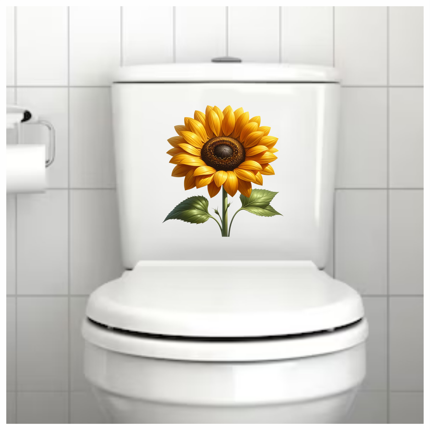 Yellow Sunflower Green Leaves Nature Plant Vinyl Sticker Decal