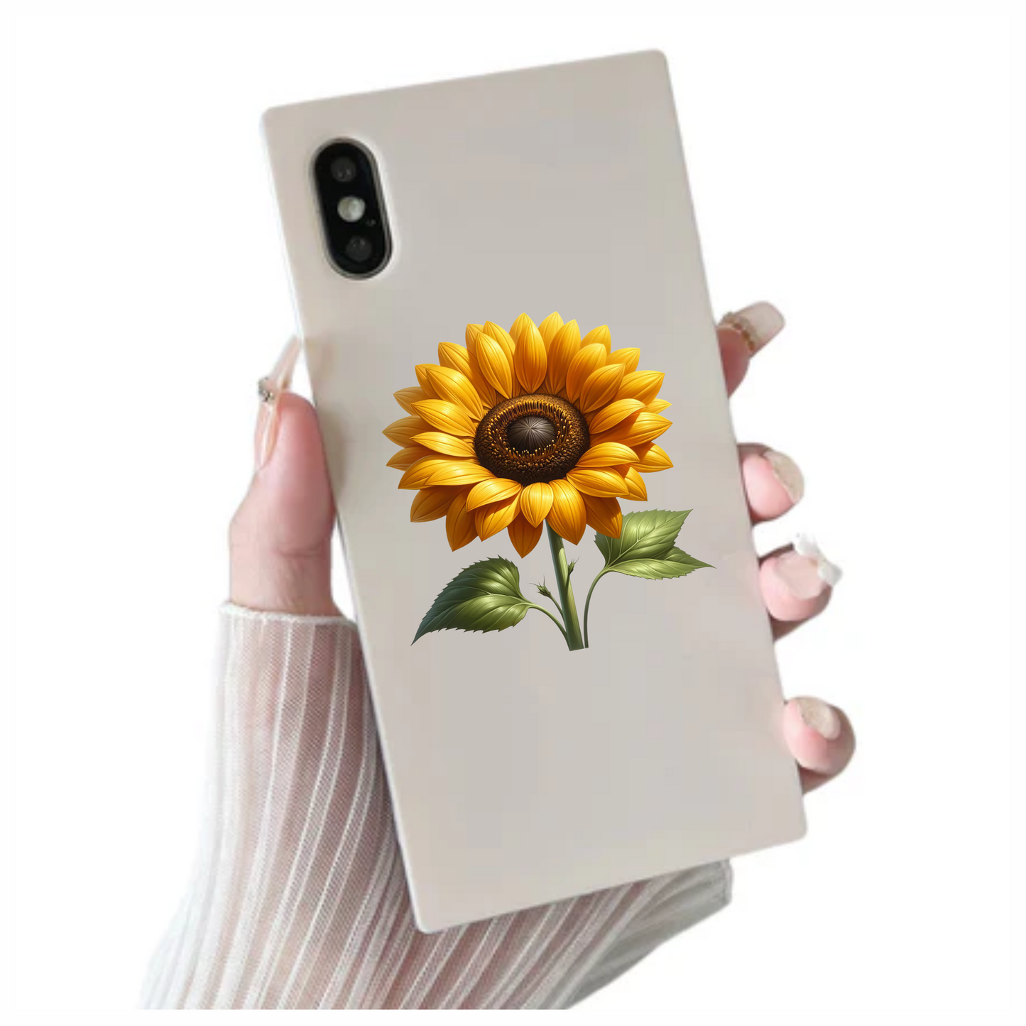 Yellow Sunflower Green Leaves Nature Plant Vinyl Sticker Decal