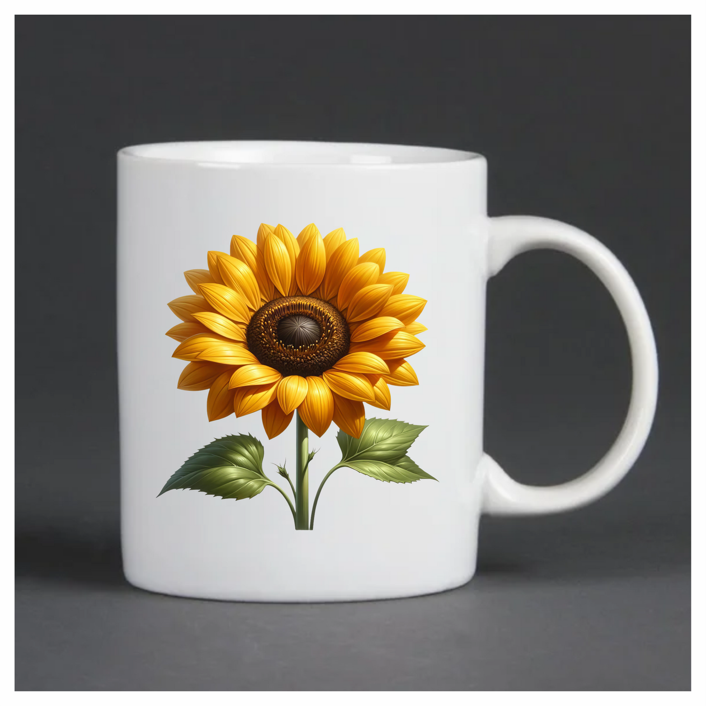 Yellow Sunflower Green Leaves Nature Plant Vinyl Sticker Decal