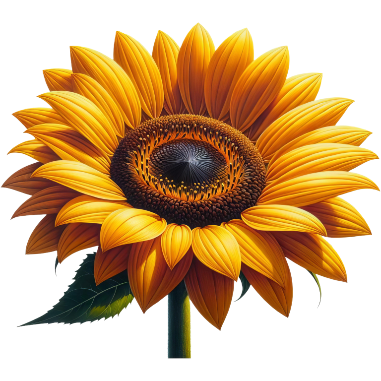 Yellow Sunflower Bright Petals Green Stem Vinyl Sticker Decal