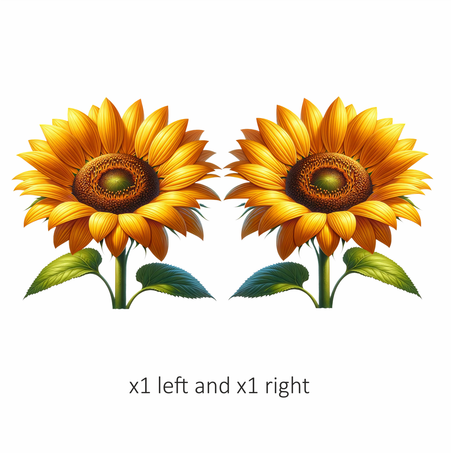 Yellow Sunflower Blooming Green Leaves Vinyl Sticker Decal
