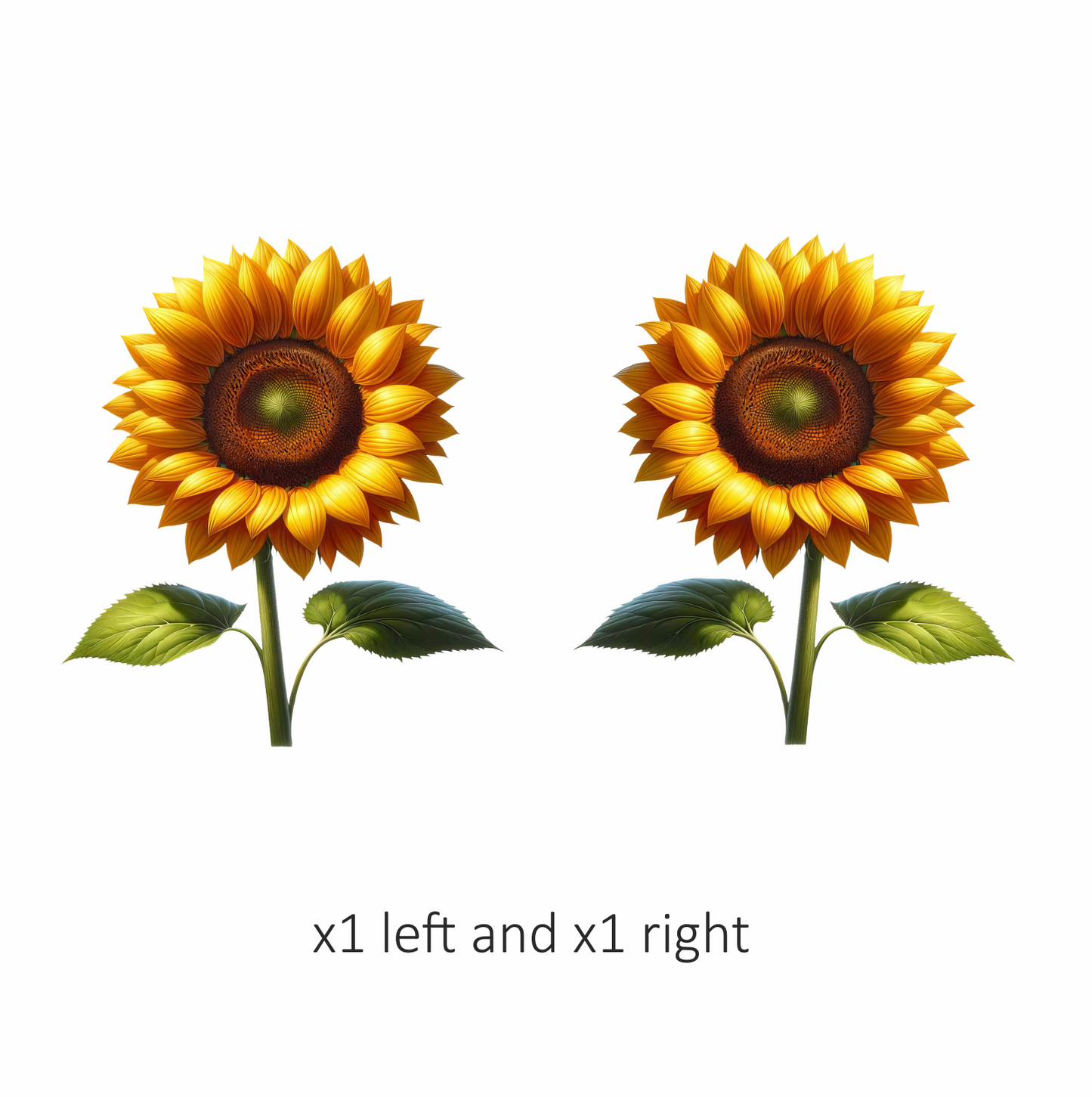 Yellow Sunflower Green Leaves Single Stem Vinyl Sticker Decal