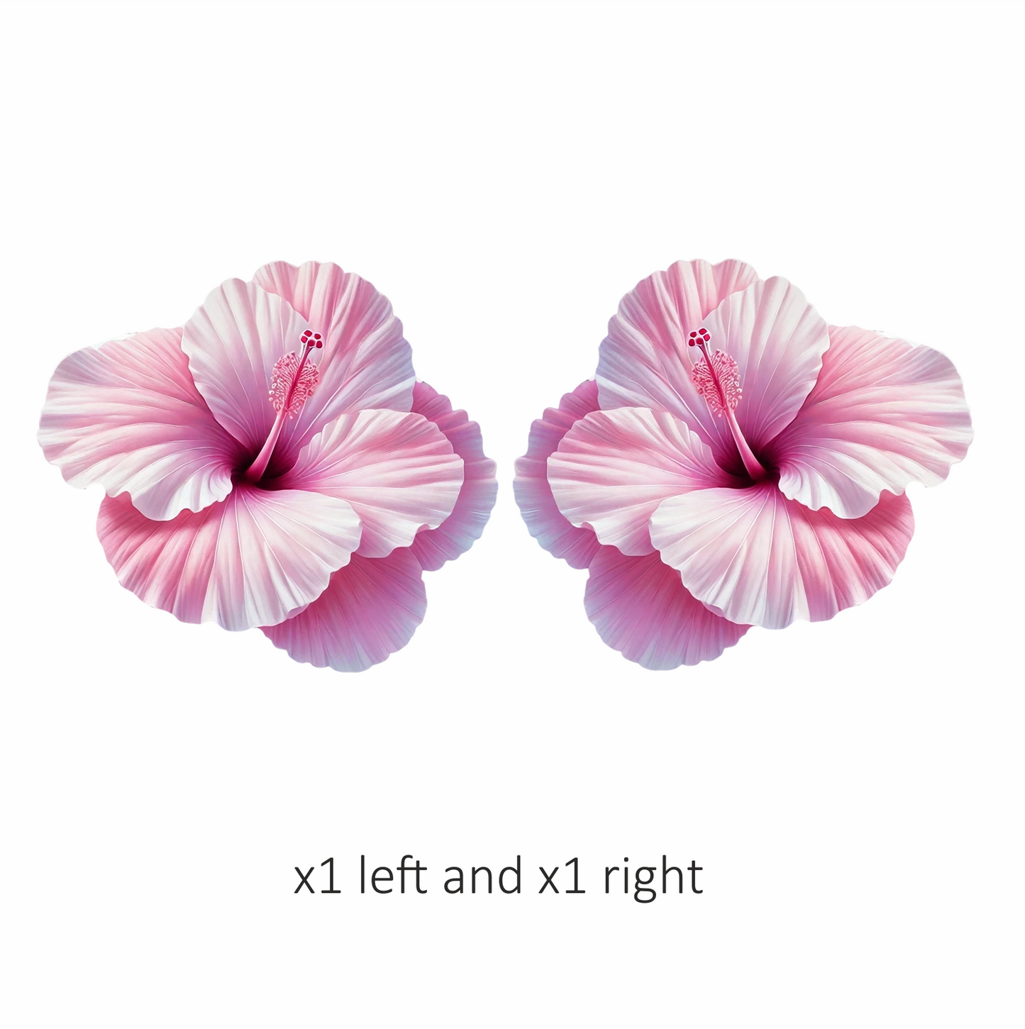 Pink Hibiscus Flower Closeup Vinyl Sticker Decal