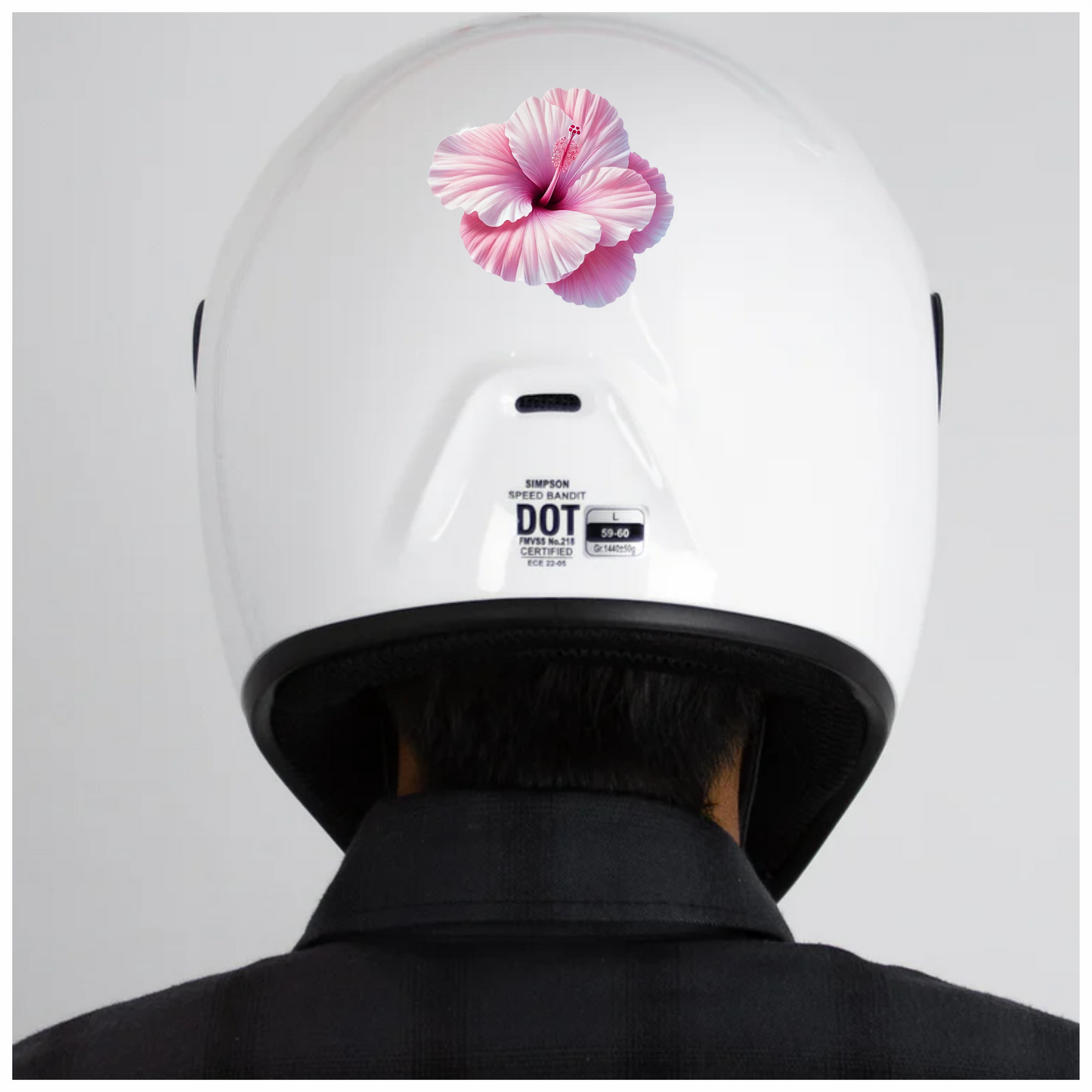 Pink Hibiscus Flower Closeup Vinyl Sticker Decal