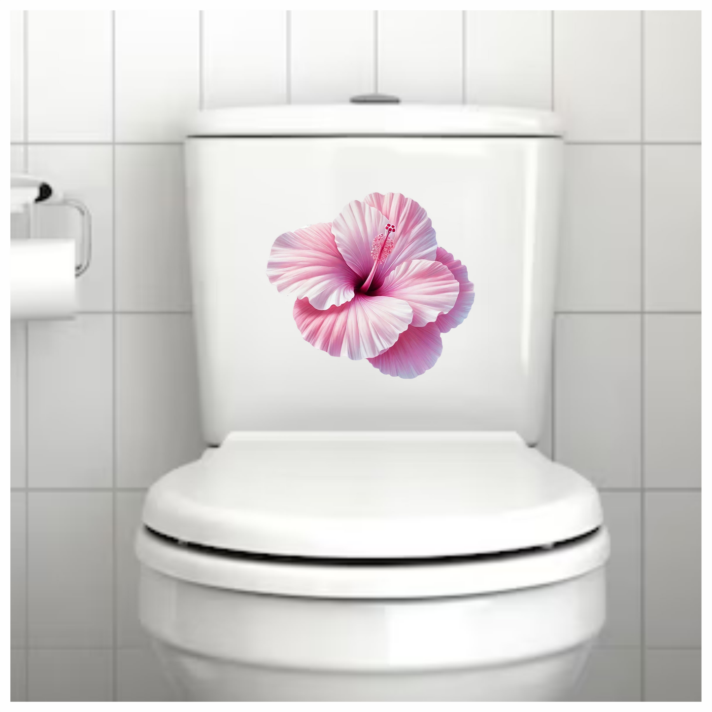 Pink Hibiscus Flower Closeup Vinyl Sticker Decal
