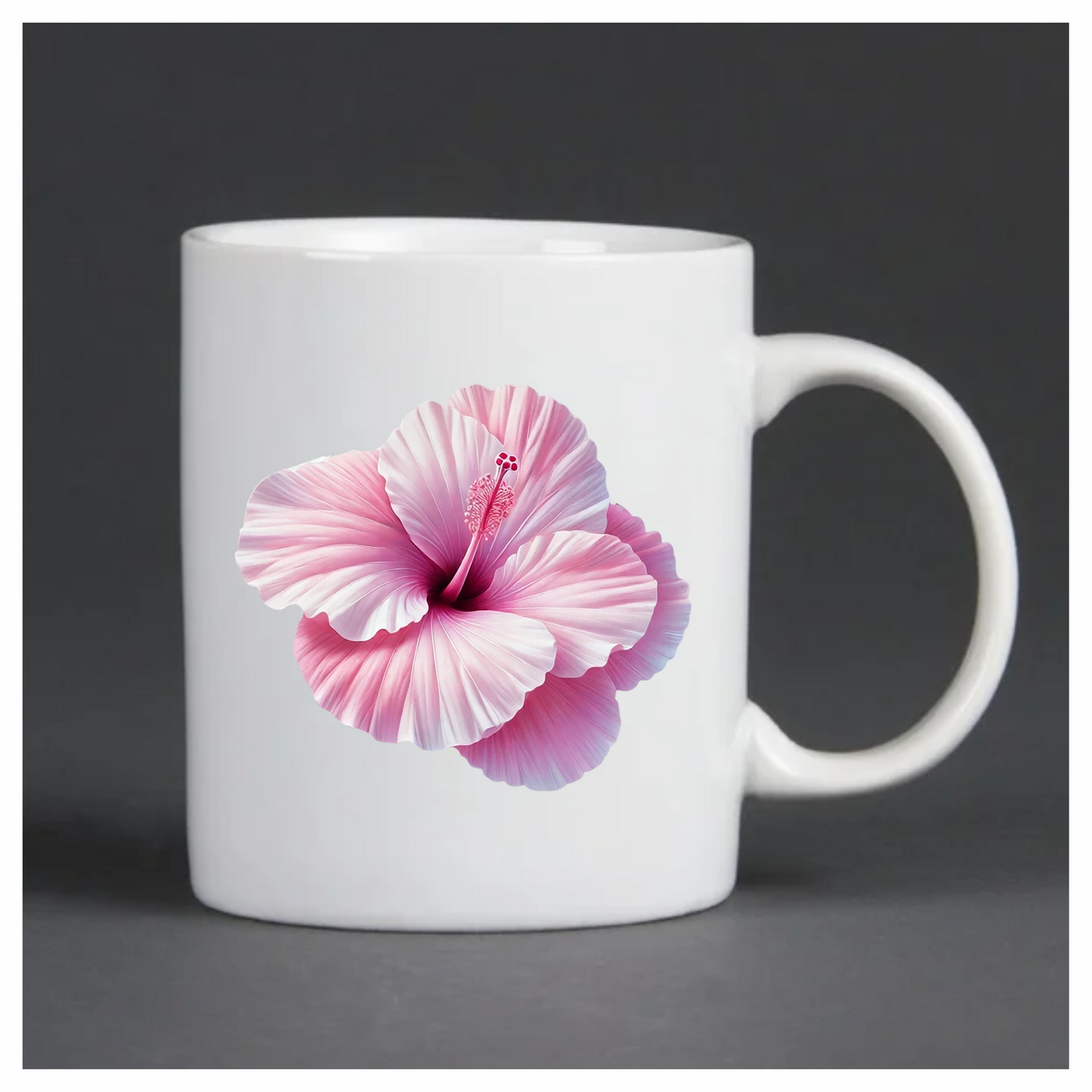 Pink Hibiscus Flower Closeup Vinyl Sticker Decal