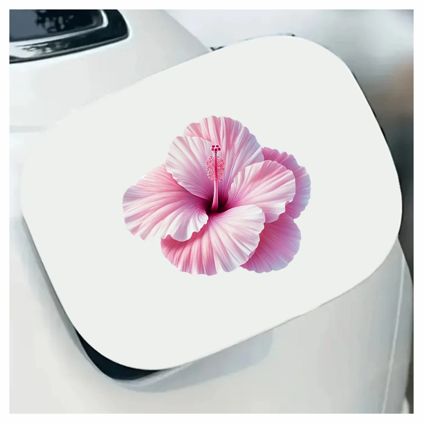 Pink Hibiscus Flower Closeup Vinyl Sticker Decal
