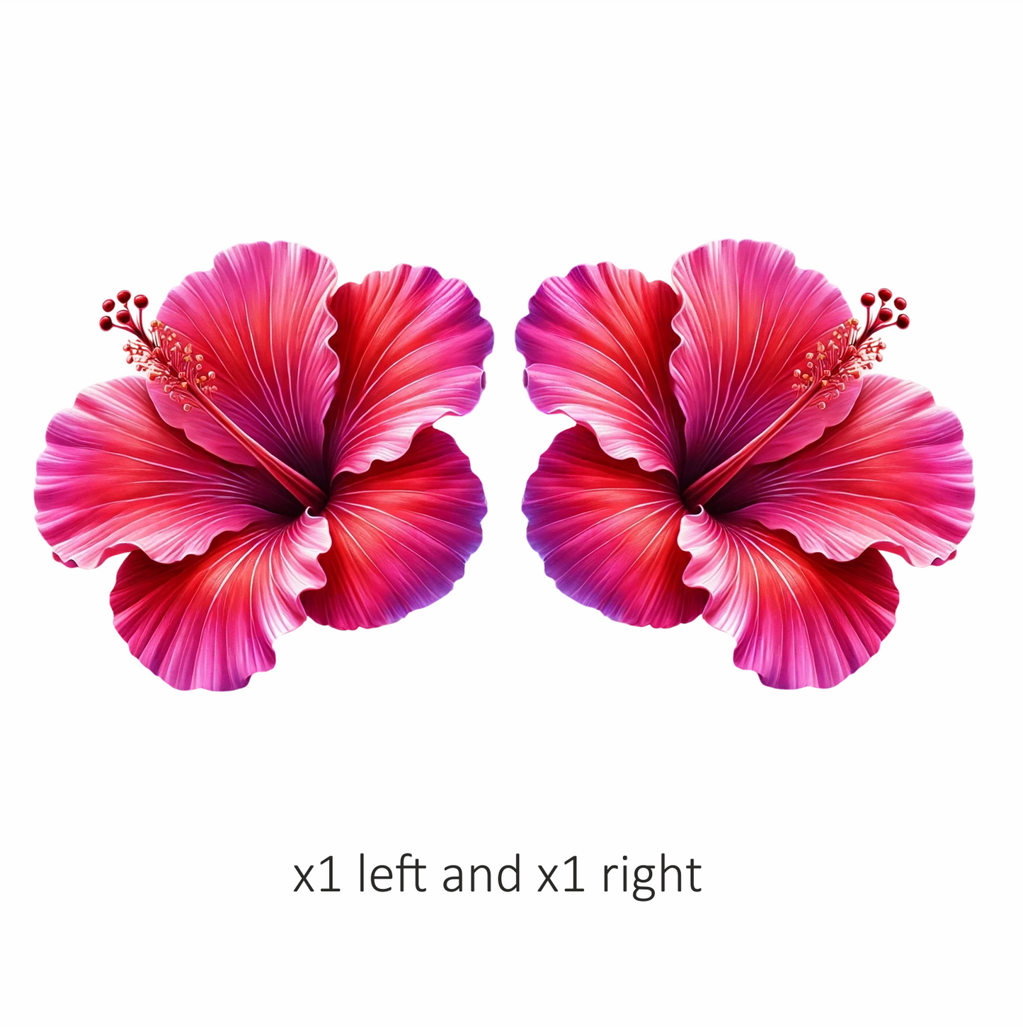 Red Pink Hibiscus Tropical Flower Vinyl Sticker Decal
