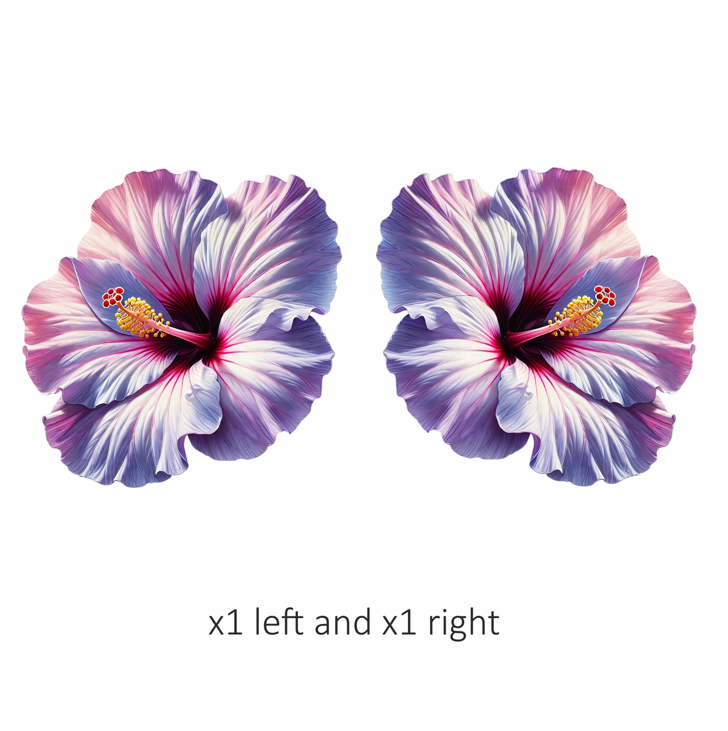 Pink White Hibiscus Flower Closeup Vinyl Sticker Decal
