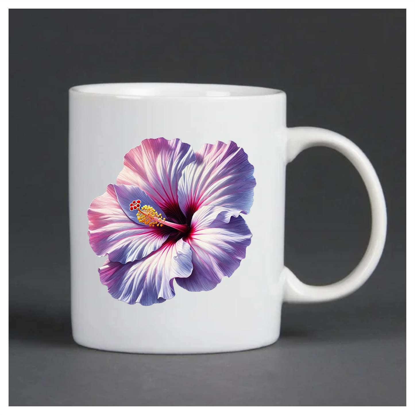 Pink White Hibiscus Flower Closeup Vinyl Sticker Decal