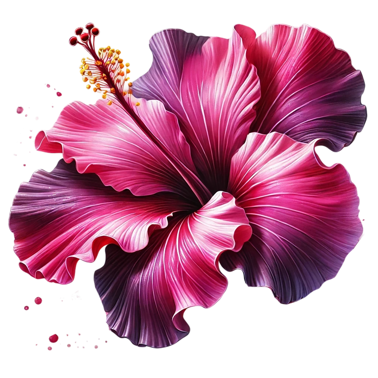 Pink Hibiscus Flower Bloom Vinyl Sticker Decal