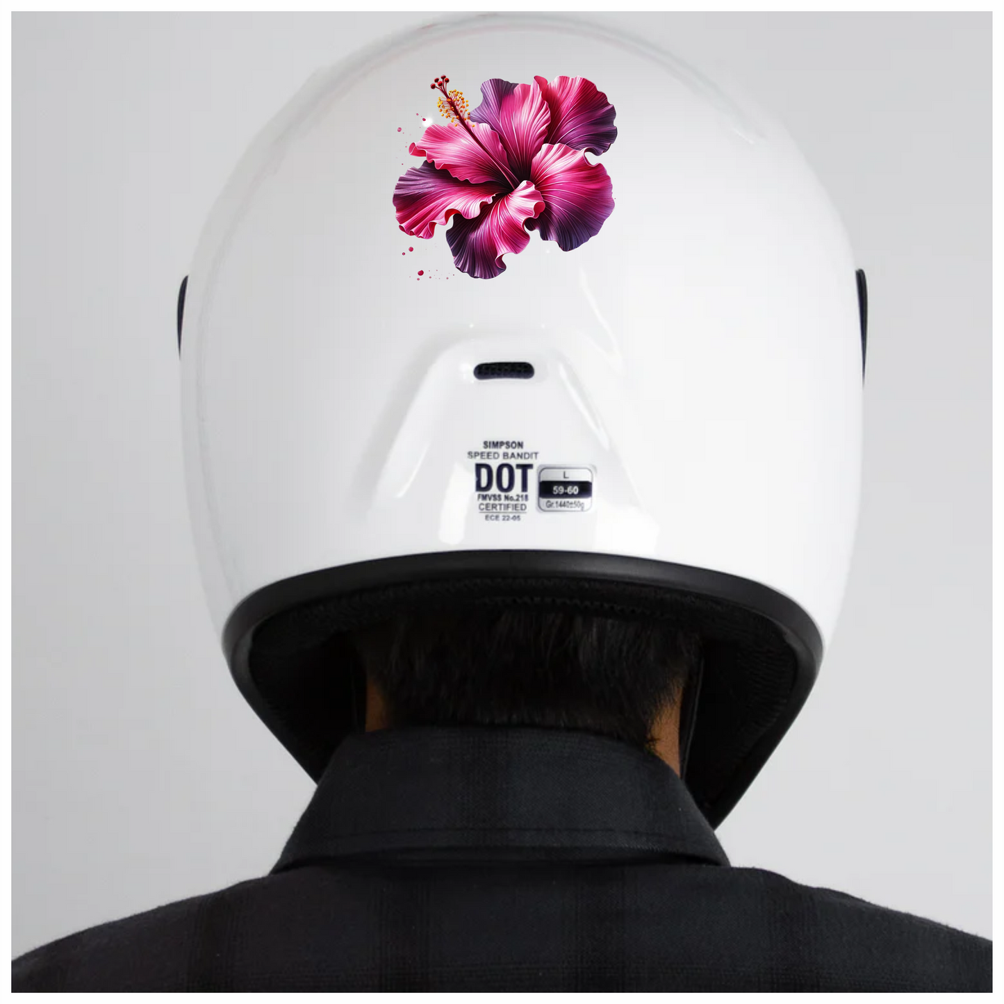Pink Hibiscus Flower Bloom Vinyl Sticker Decal