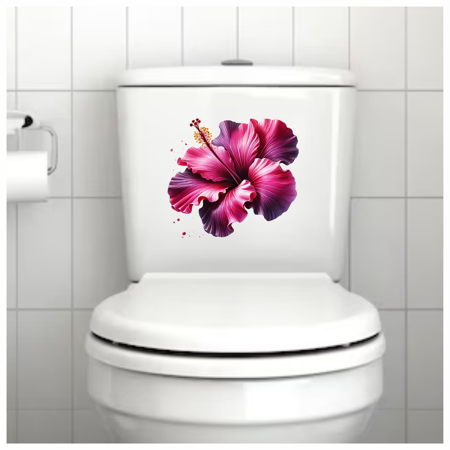 Pink Hibiscus Flower Bloom Vinyl Sticker Decal
