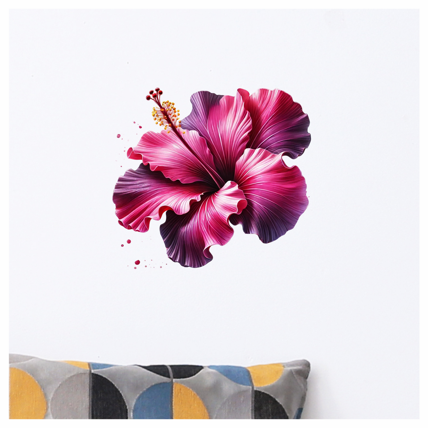 Pink Hibiscus Flower Bloom Vinyl Sticker Decal