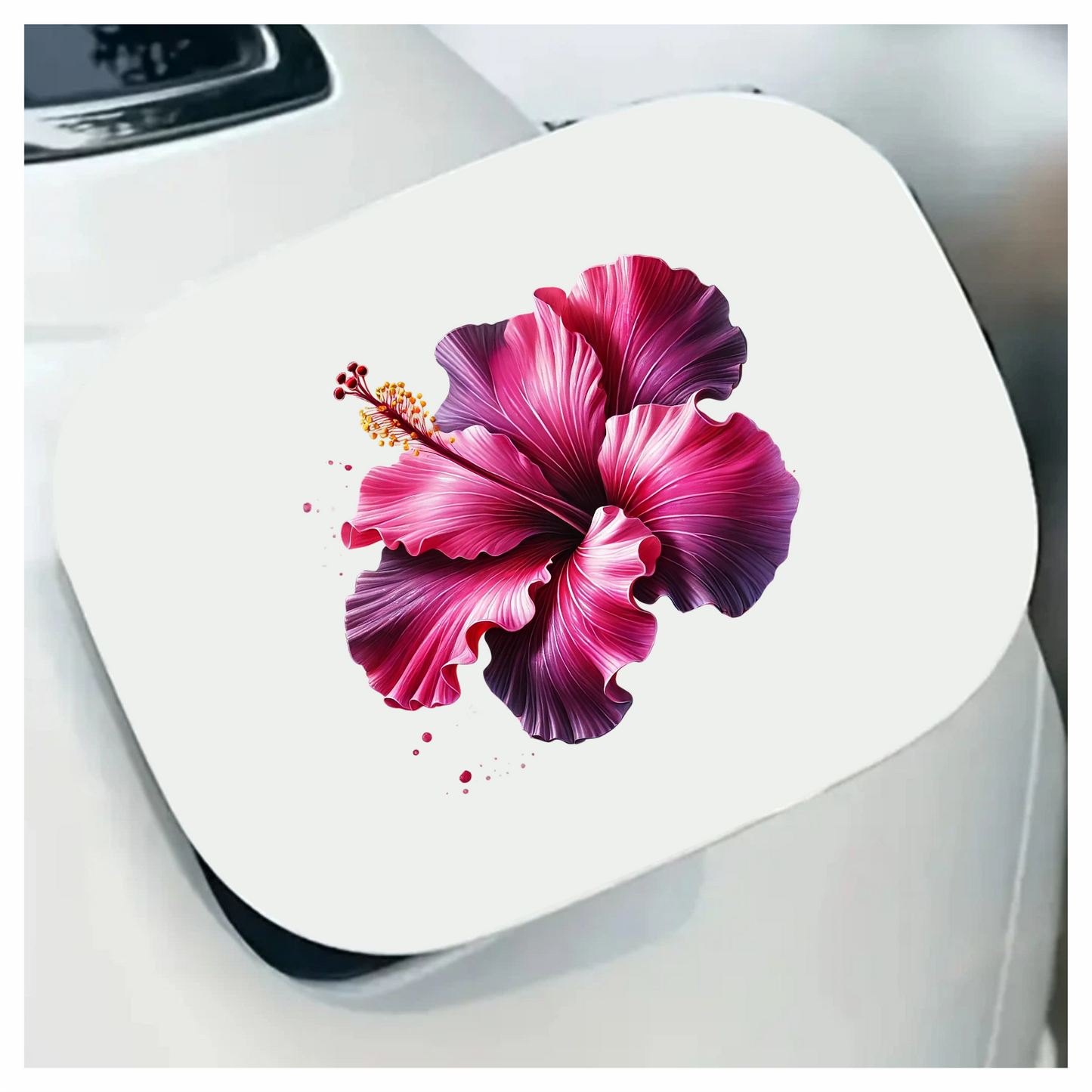 Pink Hibiscus Flower Bloom Vinyl Sticker Decal