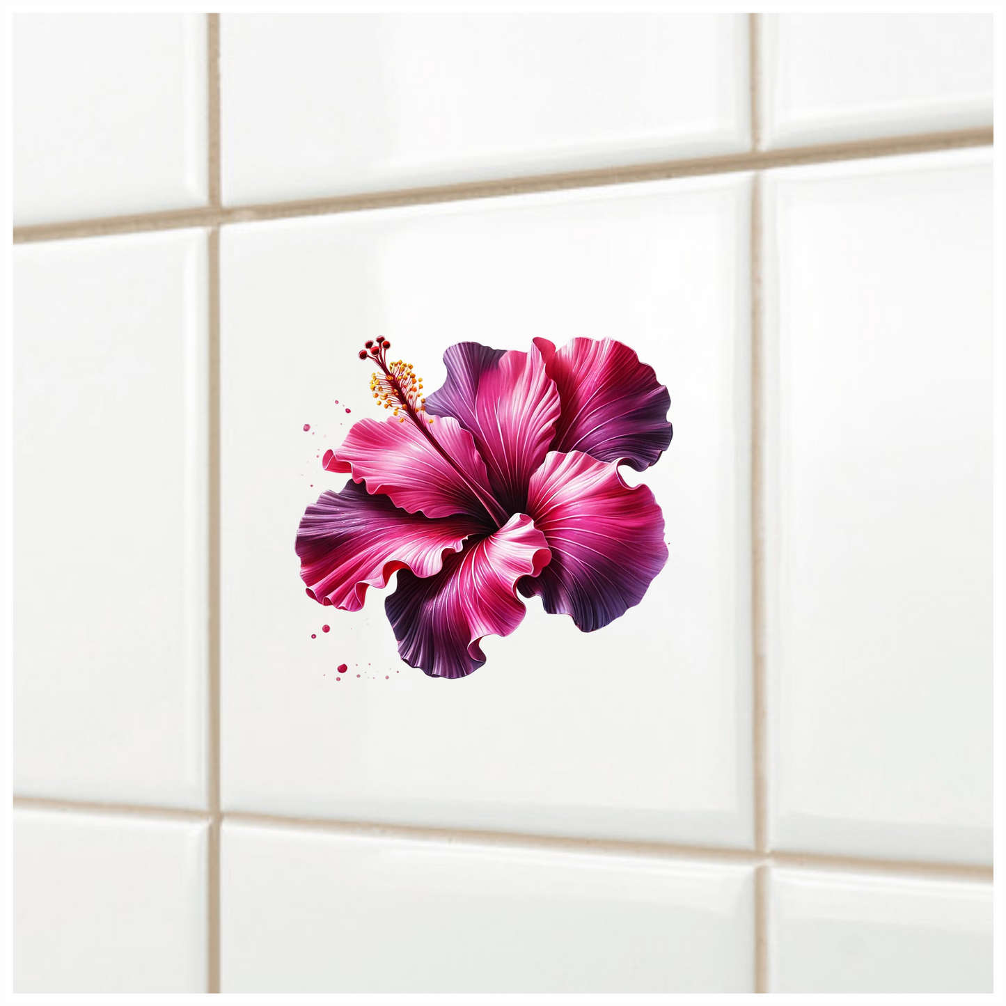 Pink Hibiscus Flower Bloom Vinyl Sticker Decal