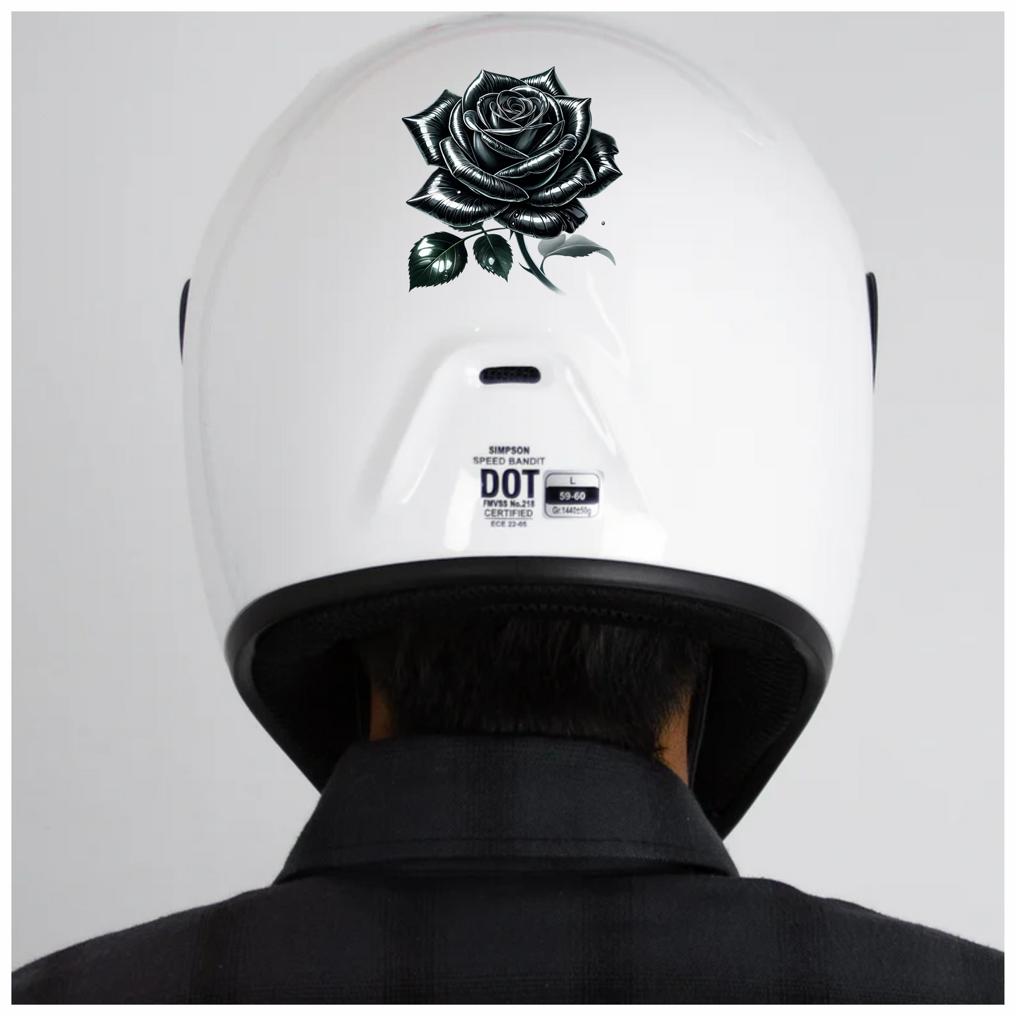 Black Rose Shiny Leaves Nature Vinyl Sticker Decal