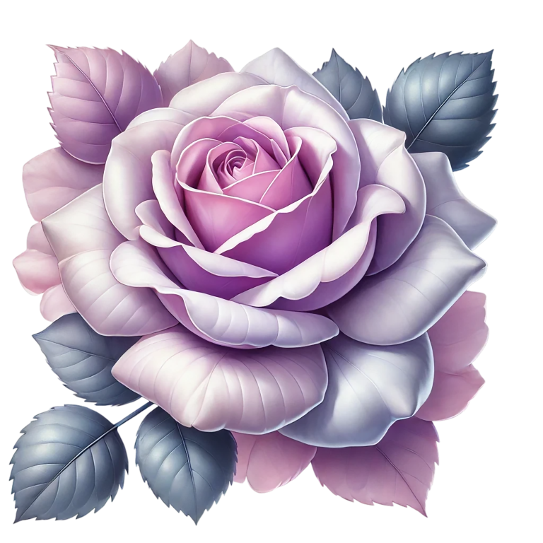 Purple Rose Leaves Floral Design Vinyl Sticker Decal