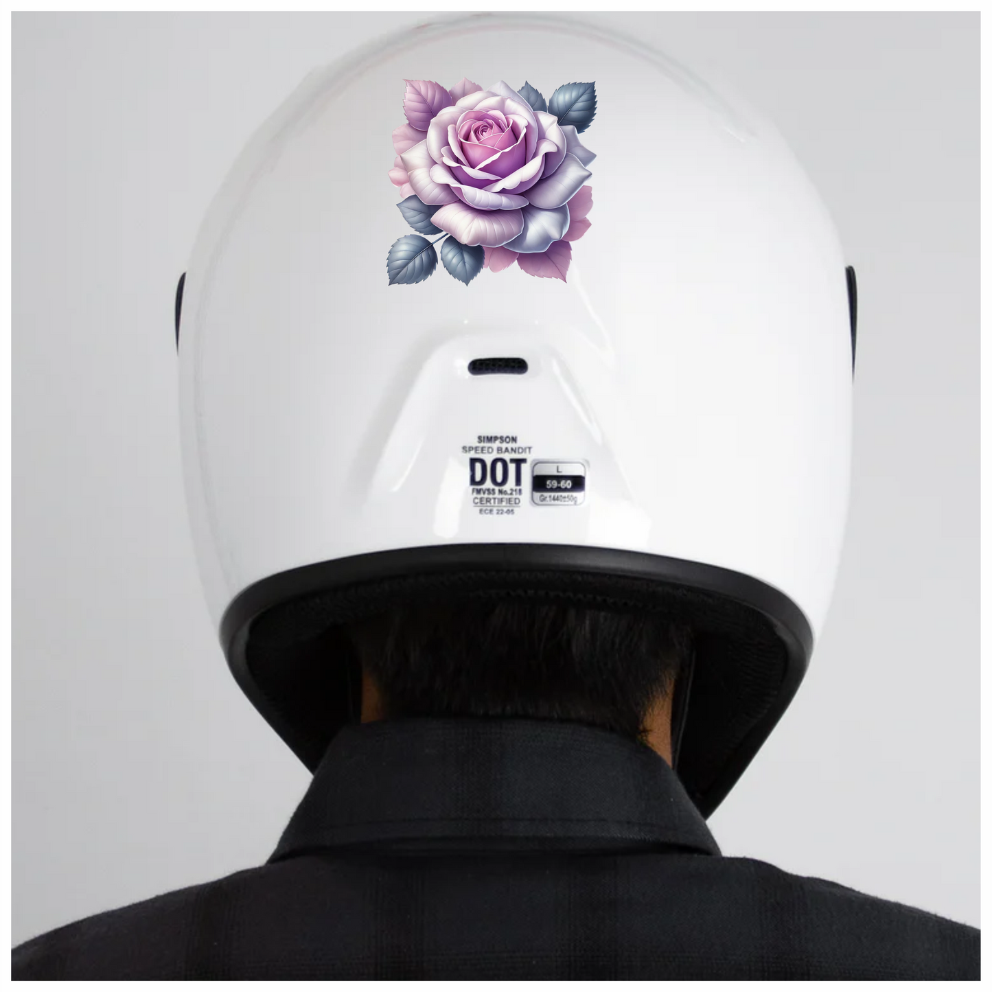 Purple Rose Leaves Floral Design Vinyl Sticker Decal