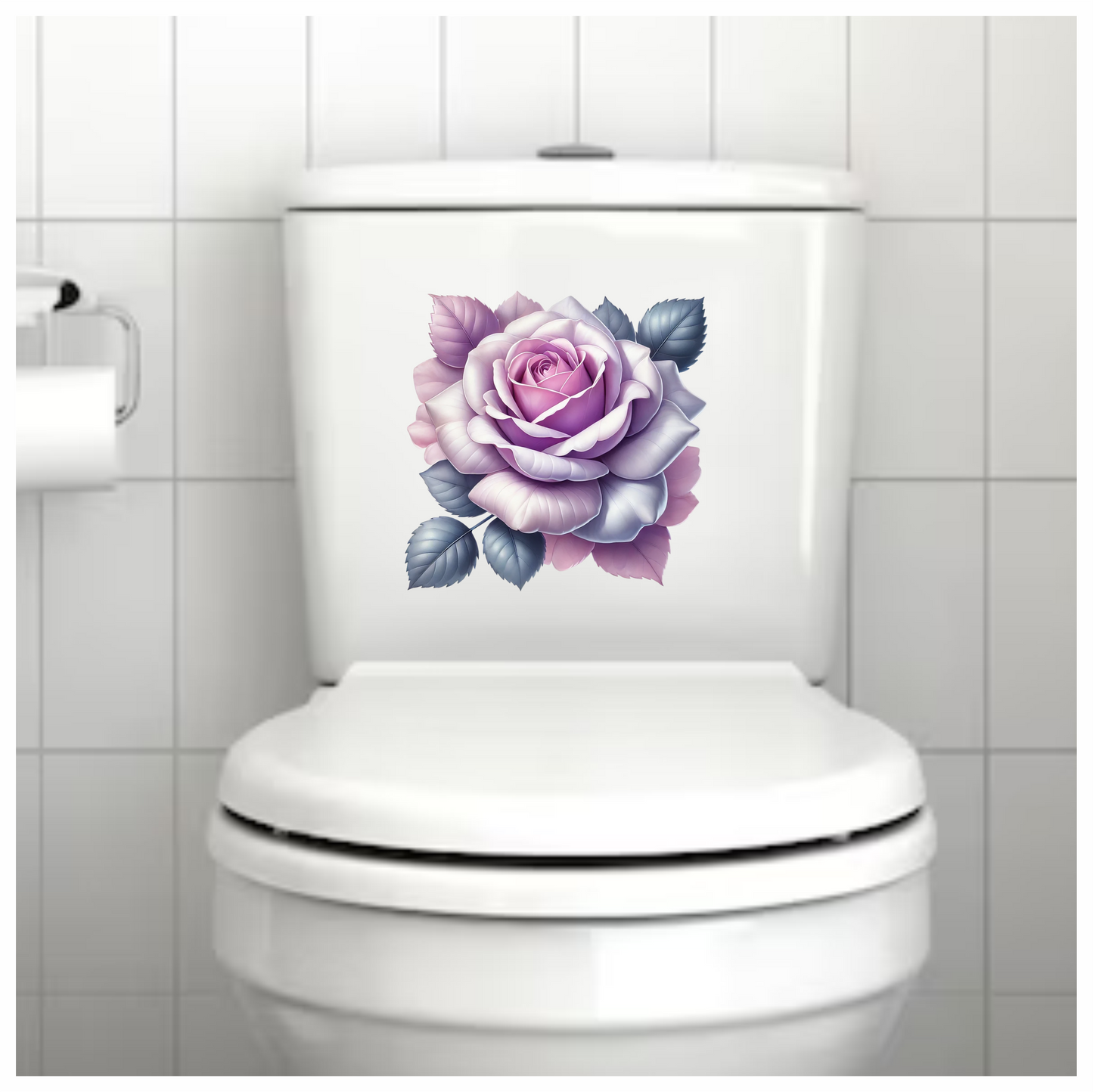 Purple Rose Leaves Floral Design Vinyl Sticker Decal
