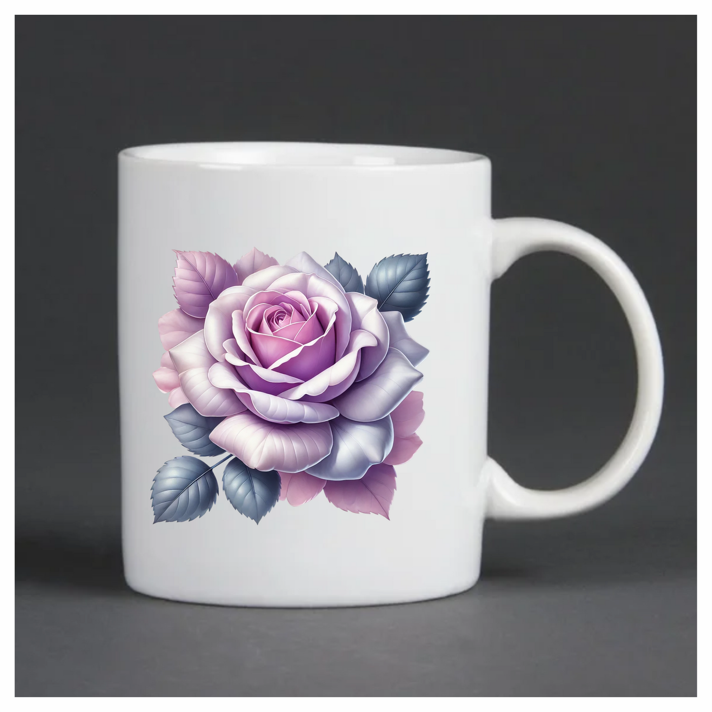 Purple Rose Leaves Floral Design Vinyl Sticker Decal