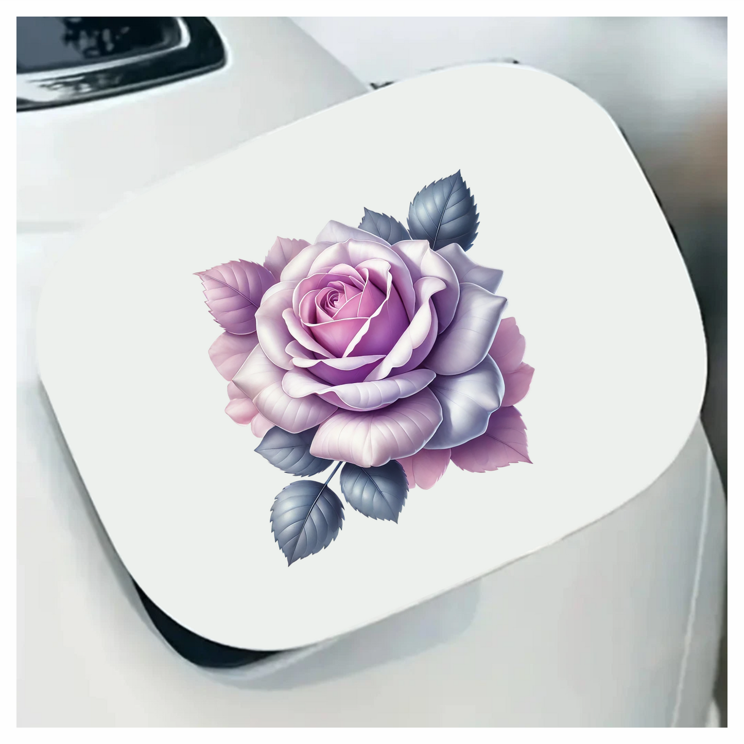 Purple Rose Leaves Floral Design Vinyl Sticker Decal