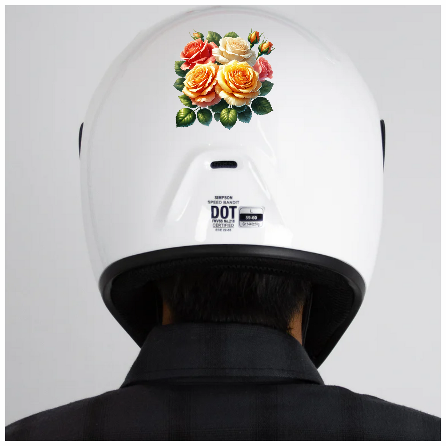 Red Rose White Rose Yellow Rose Leaves Vinyl Sticker Decal