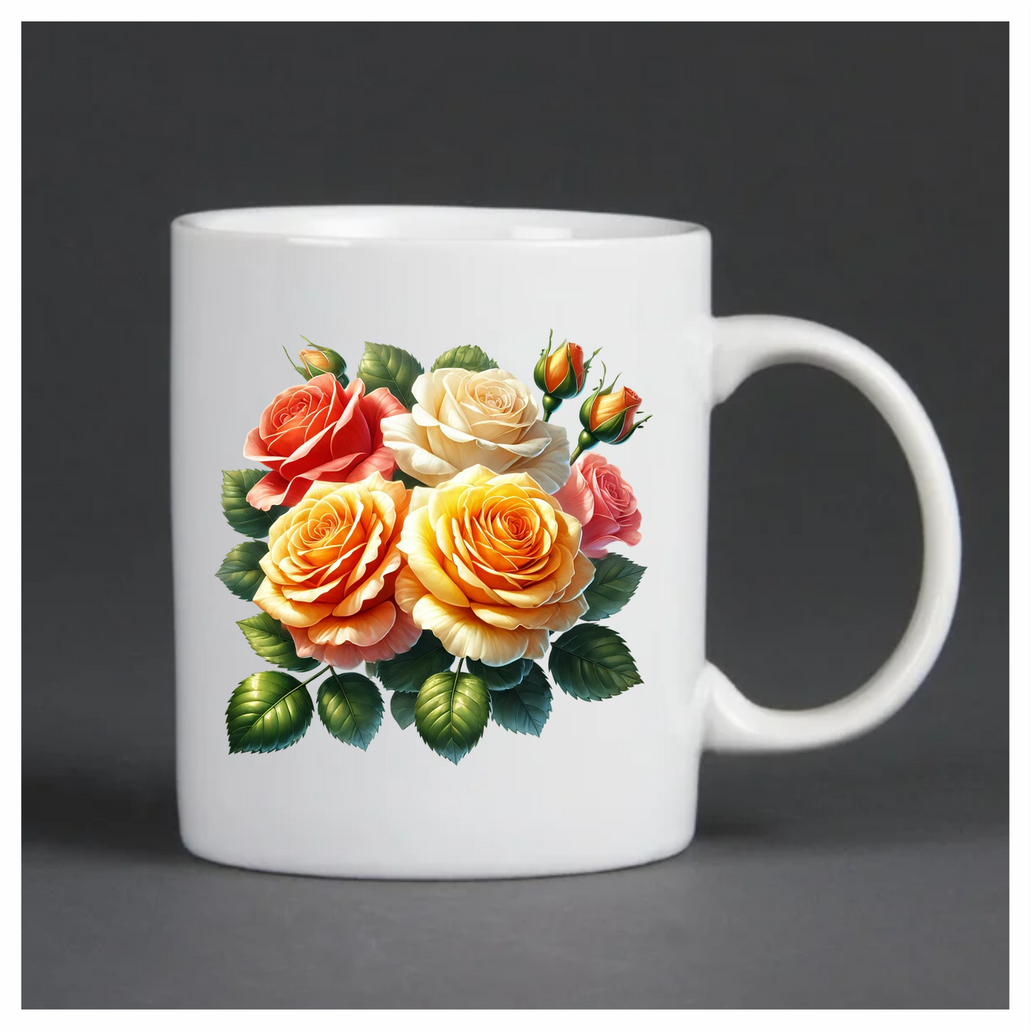 Red Rose White Rose Yellow Rose Leaves Vinyl Sticker Decal