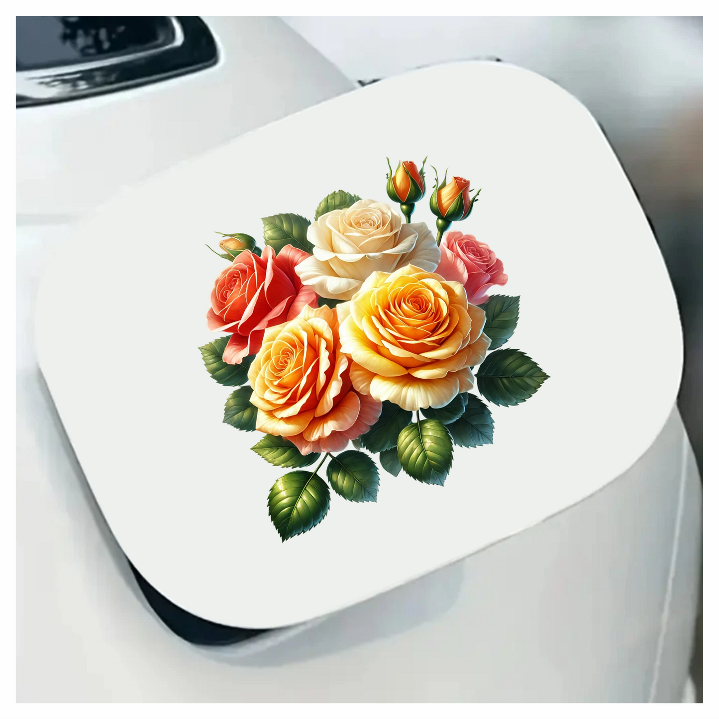 Red Rose White Rose Yellow Rose Leaves Vinyl Sticker Decal