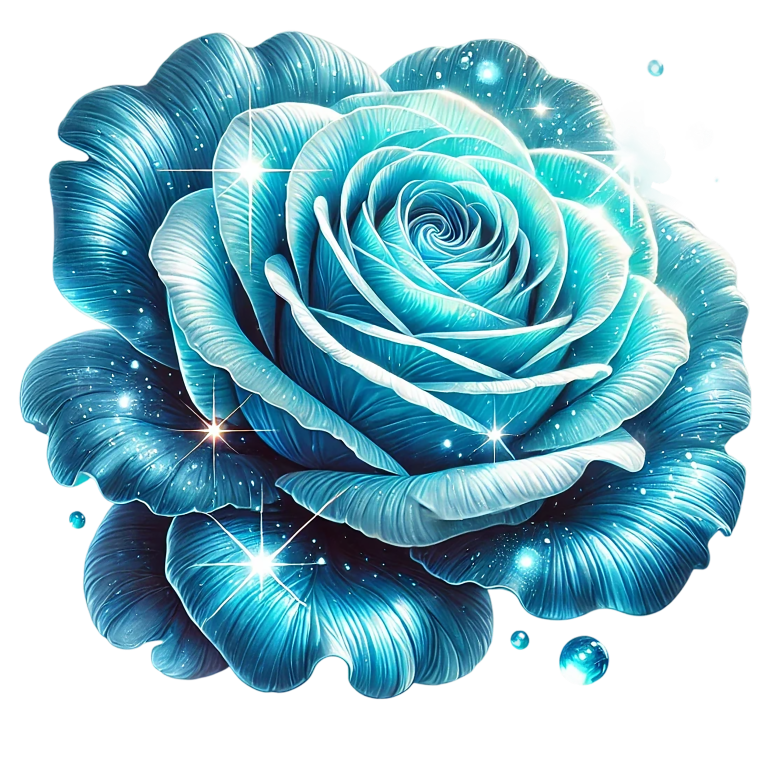 Blue Rose Sparkle Glow Beauty Vinyl Sticker Decal
