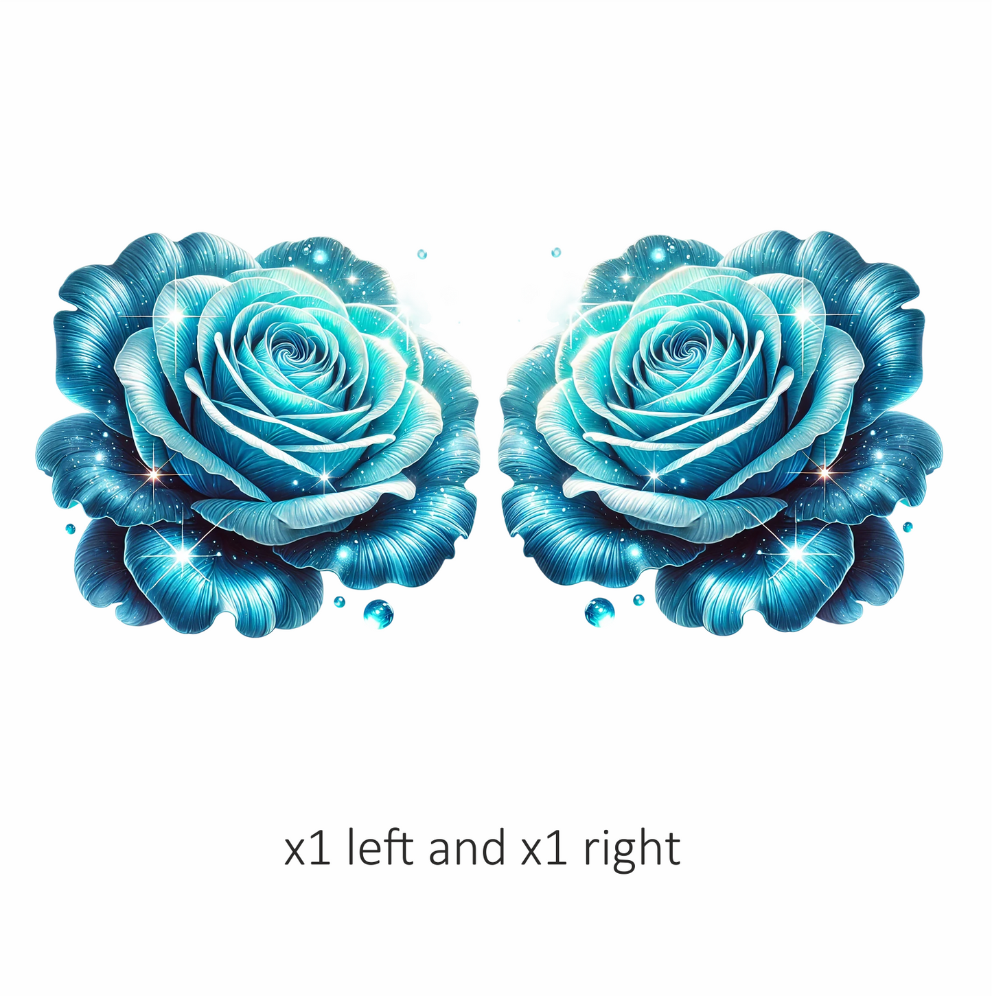Blue Rose Sparkle Glow Beauty Vinyl Sticker Decal