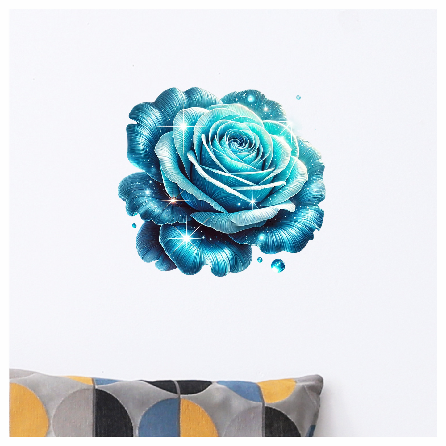 Blue Rose Sparkle Glow Beauty Vinyl Sticker Decal