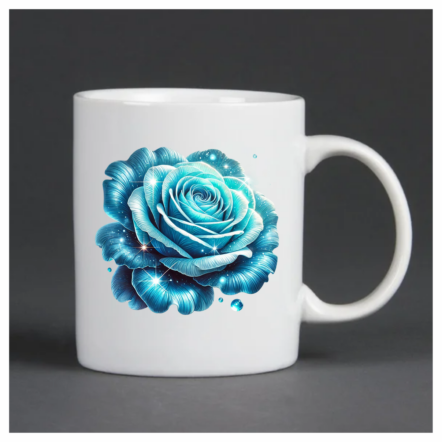 Blue Rose Sparkle Glow Beauty Vinyl Sticker Decal