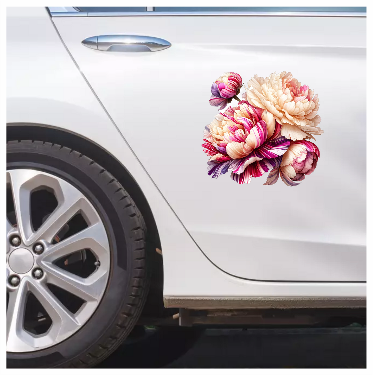 Pink White Cream Flowers Blossom Bloom Vinyl Sticker Decal