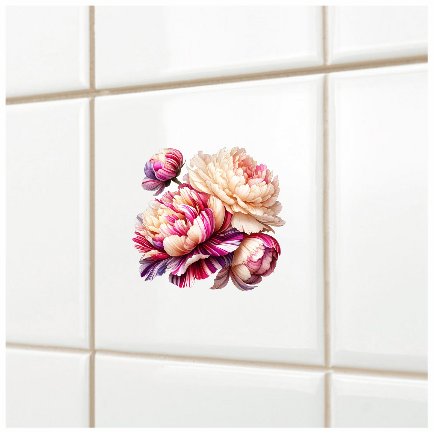 Pink White Cream Flowers Blossom Bloom Vinyl Sticker Decal